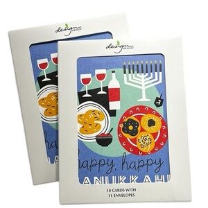 2 packs Hanukkah Card each pack 10 cards 11 envelopes